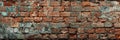 empty old brick wall background with copy space deteriorating old brick wall