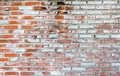 Empty old brick wall texture background with copy space. Peeling plaster texture. Vintage brick wall background. Abstract for web Royalty Free Stock Photo