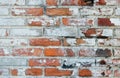 Empty old brick wall texture background with copy space. Peeling plaster texture. Vintage brick wall background. Abstract for web Royalty Free Stock Photo