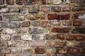 Empty Old Brick Wall Texture. Painted Distressed Wall Surface. Grungy Wide Brickwall. Grunge Stonewall Background. Royalty Free Stock Photo