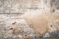 Empty Old Brick Wall Texture. Painted Distressed Wall Surface. Grunge Red Stonewall Background. Royalty Free Stock Photo