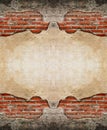 Empty Old Brick Wall Texture. Painted Distressed Wall Surface. Royalty Free Stock Photo