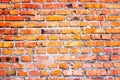 Brick wall with old plaster, background or texture. Royalty Free Stock Photo