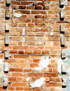 Empty Old Brick Wall Texture. Painted Distressed Wall Surface. Grungy Wide Brickwall. Royalty Free Stock Photo