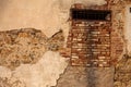 Empty Old Brick Wall Texture. Painted Distressed Wall Surface. Grungy Wide Brickwall. Grunge Red Stonewall Background. Shabby Royalty Free Stock Photo