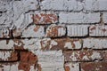 Empty Old Brick Wall Texture. Painted Distressed Wall Surface. Grungy Wide Brickwall. Grunge Red Stonewall Background Royalty Free Stock Photo