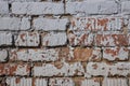 Empty Old Brick Wall Texture. Painted Distressed Wall Surface. Grungy Wide Brickwall. Grunge Red Stonewall Background Royalty Free Stock Photo