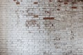 Empty Old Brick Wall Texture. Painted Distressed Wall Surface. Grungy Wide Brickwall. Royalty Free Stock Photo