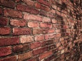 Empty Old Brick Wall Texture. Painted Distressed Wall Surface. Grungy Wide Brickwall. Grunge Red Stonewall Background. Shabby Royalty Free Stock Photo