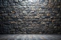 Empty old dark cement or stone wall texture backgrounds.Black stone background. Frontal view. Free copy space Royalty Free Stock Photo