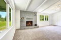 Empty old house interior with fireplace Royalty Free Stock Photo