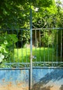 Empty old house, locked gate Royalty Free Stock Photo