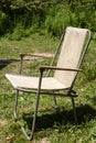 Empty old picnic chair from canvas Royalty Free Stock Photo