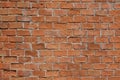 Empty, old, red brick wall background with copy space Royalty Free Stock Photo