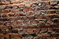 Empty, old red brick wall background with copy space Royalty Free Stock Photo
