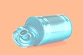 Empty old tin can with lid pastel colored Royalty Free Stock Photo
