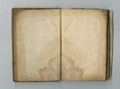 Empty old tome. A yellowed piece of parchment inside an old book. Royalty Free Stock Photo