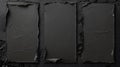 Empty old vintage black scratch torn poster set overlay texture background Royalty Free Stock Photo