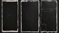 Empty old vintage black scratch torn poster set overlay texture background Royalty Free Stock Photo