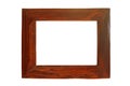 Empty old wood frame isolated on white Royalty Free Stock Photo