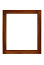 Empty old wood frame isolated on white background. Royalty Free Stock Photo