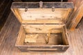 Empty old wooden chest Royalty Free Stock Photo