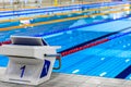 Empty Olympic swimming pool Royalty Free Stock Photo