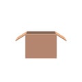 Empty open cardboard box. Isolated on a white background. Isometry in perspective. Vector illustration Royalty Free Stock Photo