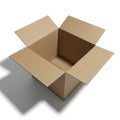 Open Cardboard Box with Corrugated Walls on White Background open box empty box Royalty Free Stock Photo