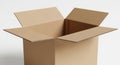 Empty open cardboard box ready for packing or shipping logistics storage container Royalty Free Stock Photo