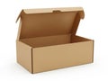Empty open cardboard box on white background Royalty Free Stock Photo