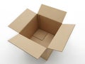 Empty open cardboard box on a white surface Royalty Free Stock Photo