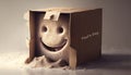 Empty open cardboard boxes with emoticons inside