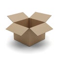 Open Cardboard Shipping Box with Flaps Extended on a White Background package parcel Royalty Free Stock Photo