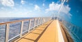 Empty open deck on a Cruise ship on sunny day Royalty Free Stock Photo