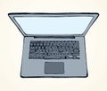 Laptop. View from above. Vector drawing Royalty Free Stock Photo