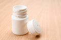 Empty plastic pill bottle Royalty Free Stock Photo