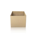 Empty open rectangular cardboard box close up. Royalty Free Stock Photo