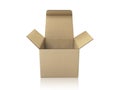 Empty open rectangular cardboard box close up. Royalty Free Stock Photo