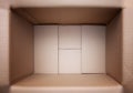 Empty open rectangular cardboard box close up Royalty Free Stock Photo