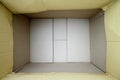 Empty open rectangular cardboard box close up top view Royalty Free Stock Photo