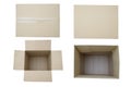 Empty open rectangular cardboard box close up top view Royalty Free Stock Photo