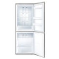 Empty open refrigerator isolated on white background. Front View of gray freezer with open doors. Realistic 3d vector Royalty Free Stock Photo