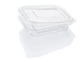 Empty open transparent plastic food container Royalty Free Stock Photo