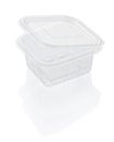 Empty open transparent plastic food container Royalty Free Stock Photo