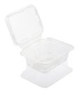 Empty open transparent plastic food container Royalty Free Stock Photo