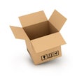 Empty opened cardboard box Royalty Free Stock Photo