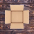 Empty Opened Cardboard Box Top View. 3d Rendering Royalty Free Stock Photo