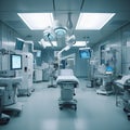 Empty operation room,Surgery Robot Performing Medical Operation In Operating Room,AI generated Royalty Free Stock Photo