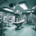 Empty operation room,Surgery Robot Performing Medical Operation In Operating Room,AI generated